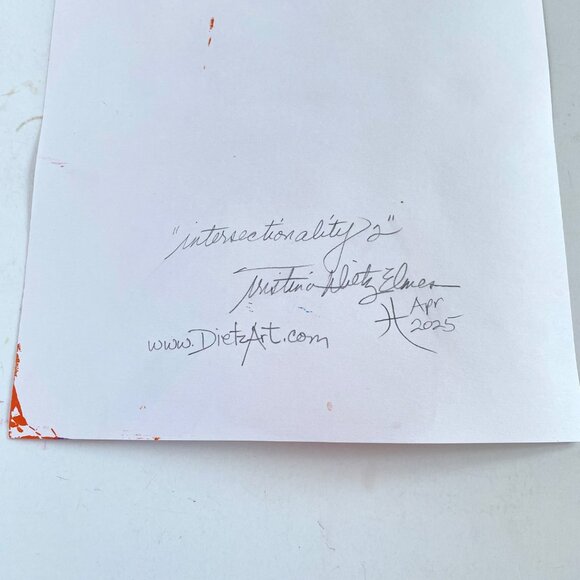 Intersectionality 2 Original Abstract Acrylic Painting 11x14in Mat Frame Ready - Picture 7 of 8